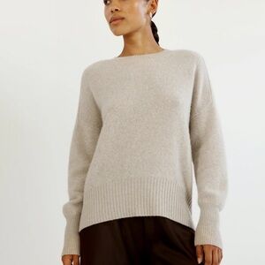 Almada Label Mica Cashmere Crewneck Sweater Taupe XS